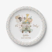 Safari Oerwoud Dieren Boho Baby shower Papieren Bordje (Voorkant)
