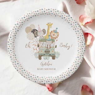 Safari Oerwoud Dieren Boho Baby shower Papieren Bordje