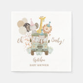 Safari Oerwoud Dieren Boho Baby shower Servet (Voorkant)