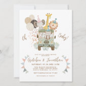 Safari Oerwoud Dieren Boho Baby shower Uitnodiging (Voorkant)