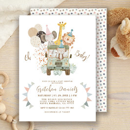 Safari Oerwoud Dieren Boho Baby shower Uitnodiging
