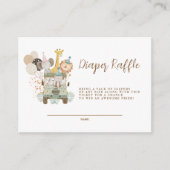 Safari Oerwoud Dieren Boho Luier Raffle Informatiekaartje (Voorkant)