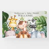 Safari Oerwoud Dieren Boy Tropisch Baby shower Spandoek (Horizontaal)