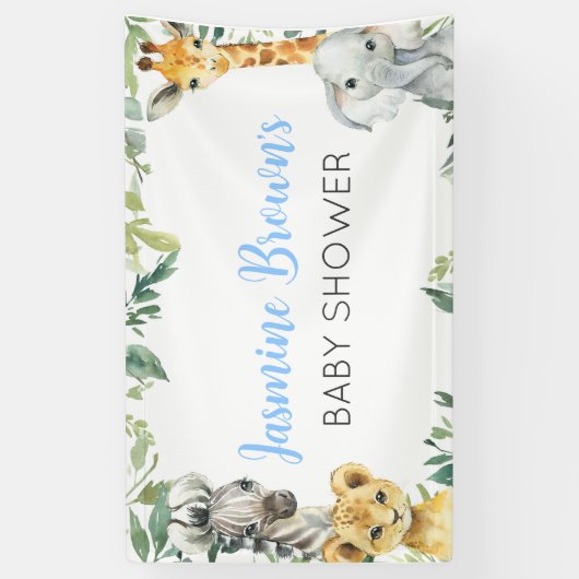 Safari / Oerwoud dieren digitale achtergrond, bann Spandoek (Verticaal)