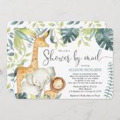 Safari oerwoud dieren Douche per post baby shower Kaart (Voorkant / Achterkant)