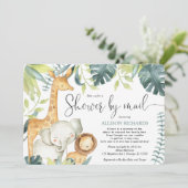 Safari oerwoud dieren Douche per post baby shower Kaart (Staand voorkant)