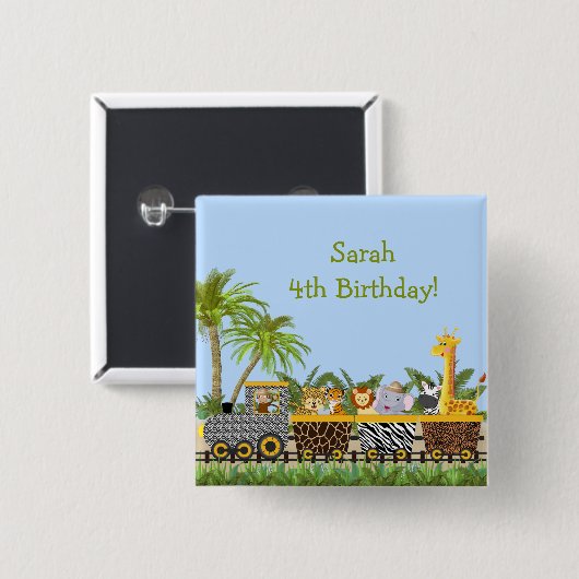 Safari Oerwoud Dieren in de Button (Voorkant /achterkant)