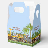 Safari Oerwoud Dieren in Train Gable Favor Box Bedankdoosjes (Geopend)