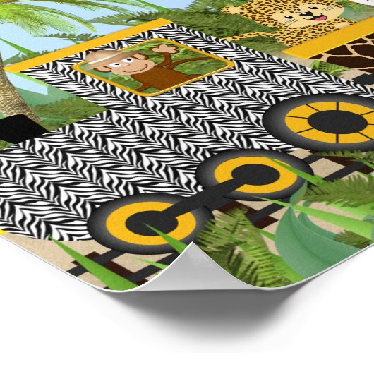 Safari Oerwoud Dieren in treinbanner Poster (Hoek)