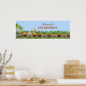 Safari Oerwoud Dieren in treinbanner Poster (Keuken)