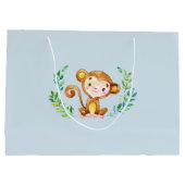 safari Oerwoud Dieren Jongens Baby shower Gift Bag Large Cadeautasje (Achterkant)