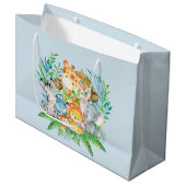safari Oerwoud Dieren Jongens Baby shower Gift Bag Large Cadeautasje (Voorkant Gekanteld)