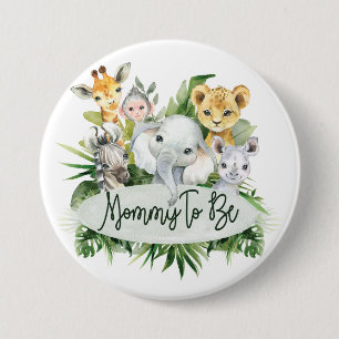 Safari Oerwoud Dieren Mama om baby shower pin te z Ronde Button 7,6 Cm