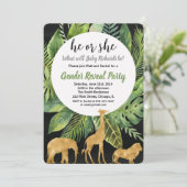 Safari oerwoud dieren onthullen genderuitnodiging kaart (Staand voorkant)