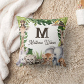 Safari oerwoud dieren schattig baby jongen naam kw kussen (Deken)