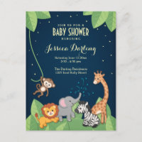 Safari Oerwoud Dieren Schattig Baby shower