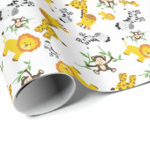 Safari Oerwoud Dieren Schattigee Kinder Badkamer S Cadeaupapier (Rol Hoek)