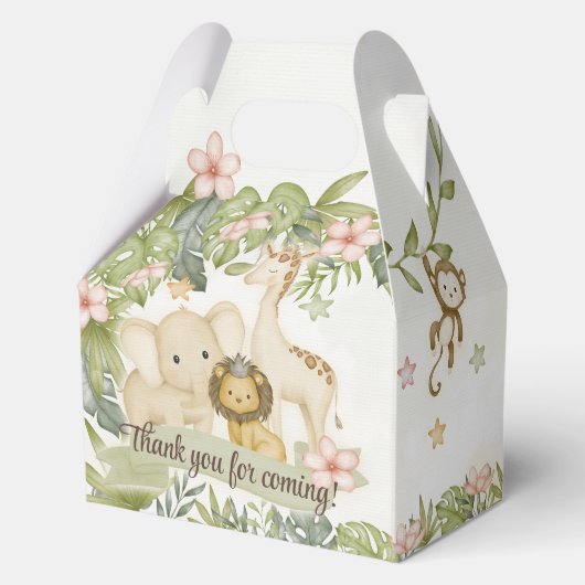 Safari Oerwoud Dieren Thema Party Box Bedankdoosjes (Achterkant)