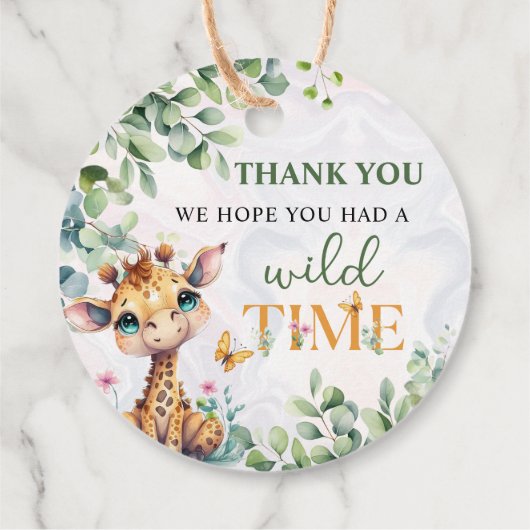 Safari Oerwoud Dieren Verjaardag Bedankjes Labels (Achterkant)