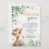 Safari Oerwoud Dieren Verjaardag Bedankkaart (Voorkant)