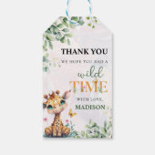 Safari Oerwoud Dieren Verjaardag Cadeaulabel (Achterkant)