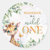 Safari Oerwoud Dieren Verjaardag Ronde Sticker (Voorkant)