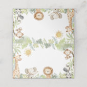 Safari Oerwoud Dieren Verjaardag Voedsel Tent Plaatskaartje (Buitenkant ongevouwen)