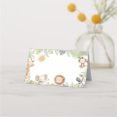 Safari Oerwoud Dieren Verjaardag Voedsel Tent Plaatskaartje (Voorkant)