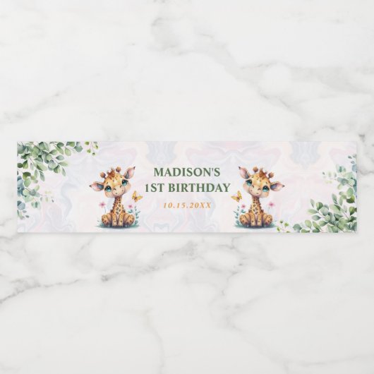 Safari Oerwoud Dieren Verjaardag Waterfles Etiket (Enkel label)