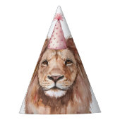 Safari Oerwoud Dieren Verjaardagsfeestje Leeuw Feesthoedjes (Voorkant)