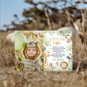 Safari Oerwoud Dieren Verjaardagsfoto Bedankkaart