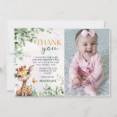 Safari Oerwoud Dieren Verjaardagsfoto Bedankkaart (Voorkant)