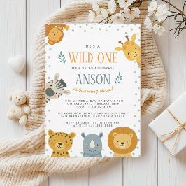 Safari Oerwoud Dieren Verjaardagsuitnodiging Kaart