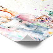 Safari Oerwoud Dieren Wild Meisje Verjaardagsfeest Poster (Hoek)