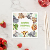 Safari Oerwoud Dierenkind 2e Verjaardagsfeest Servet (Insitu)