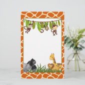 Safari Oerwoud Dierenthema Briefpapier (Staand voorkant)