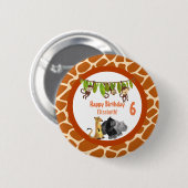 Safari Oerwoud Dierenthema Verjaardag Ronde Button 5,7 Cm (Voorkant /achterkant)