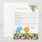 Safari Oerwoud Dierenwensen voor Baby Kaarten (Voorkant / Achterkant)