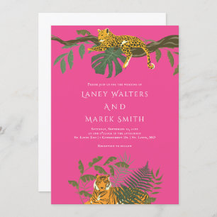 Safari Oerwoud Dierlijke bruiloft Uitnodiging