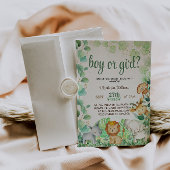 Safari Oerwoud Dierlijke Waterverf gender reveal Kaart