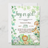 Safari Oerwoud Dierlijke Waterverf gender reveal Kaart (Voorkant)