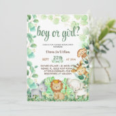 Safari Oerwoud Dierlijke Waterverf gender reveal Kaart (Staand voorkant)