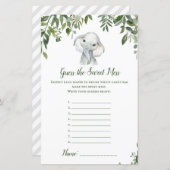 Safari Oerwoud Elephant Baby shower Game PRINED (Voorkant / Achterkant)