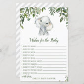 Safari Oerwoud Elephant Baby shower Game PRINED (Voorkant / Achterkant)