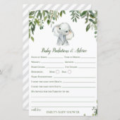 Safari Oerwoud Elephant Baby shower Game PRINED (Voorkant / Achterkant)