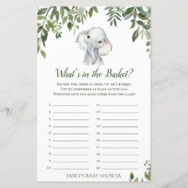 Safari Oerwoud Elephant Baby shower Game PRINED
