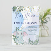 Safari Oerwoud Elephant Eucalyptus Blue Bubbles Kaart (Staand voorkant)