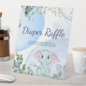 Safari Oerwoud Elephant Eucalyptus Diaper Raffle Reclamebord Met Voetstuk (Insitu)
