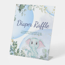 Safari Oerwoud Elephant Eucalyptus Diaper Raffle