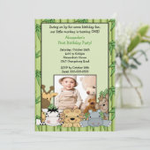 Safari Oerwoud Foto van Birthday Uitnodiging (Staand voorkant)